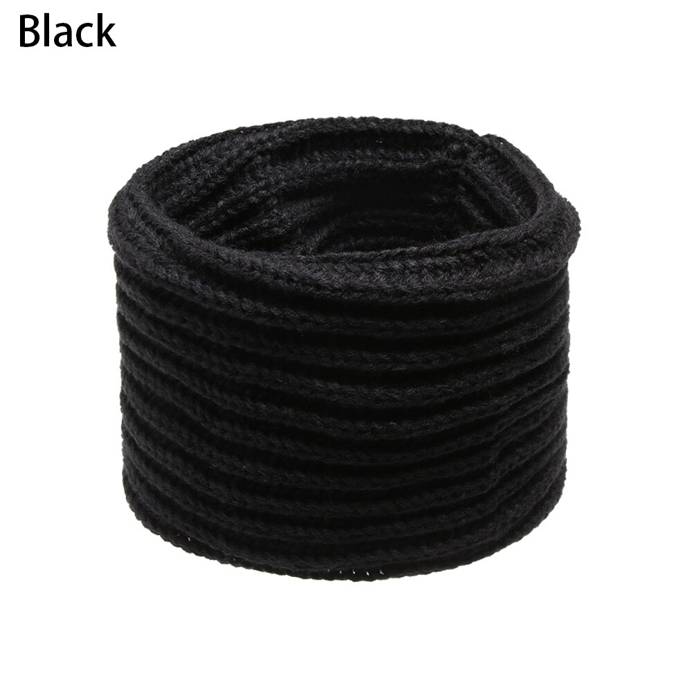 Nowe mody dzieci szalik dziewczyny chłopcy zima ciepły kołnierz szyi śliniaczek szaliki stałe dzianiny kołnierz zimowy ciepły szalik: czarny