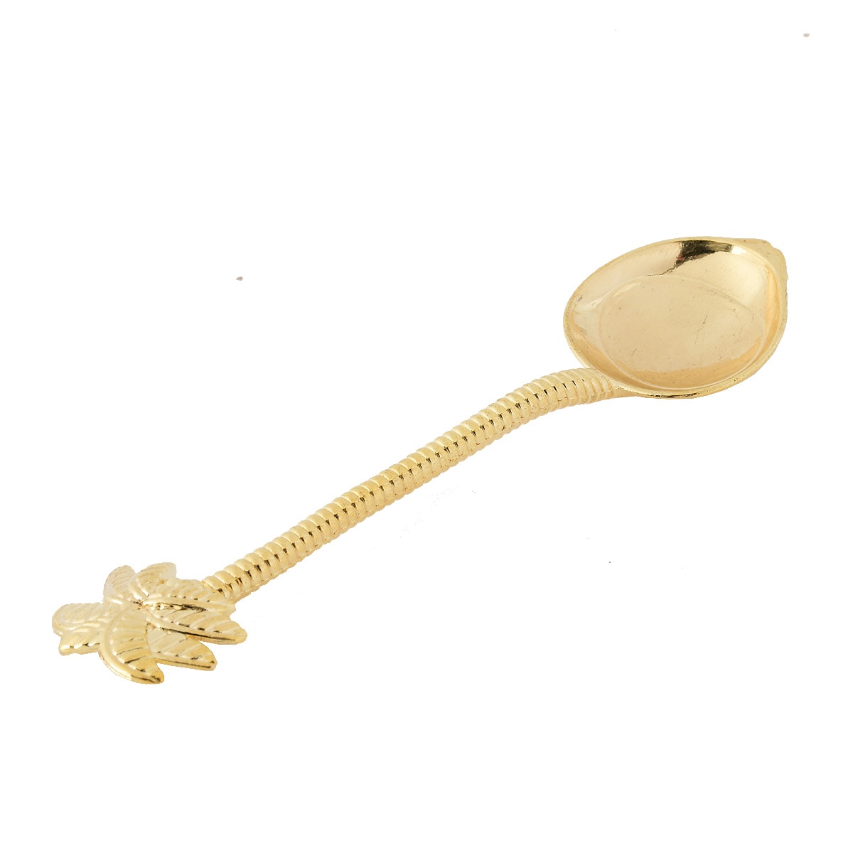 2 st 10cm guld zinklegering tesked kaffe sked tropisk stil kokosnöt träd omrörning tillbehör sked ca 10.5cm i längd