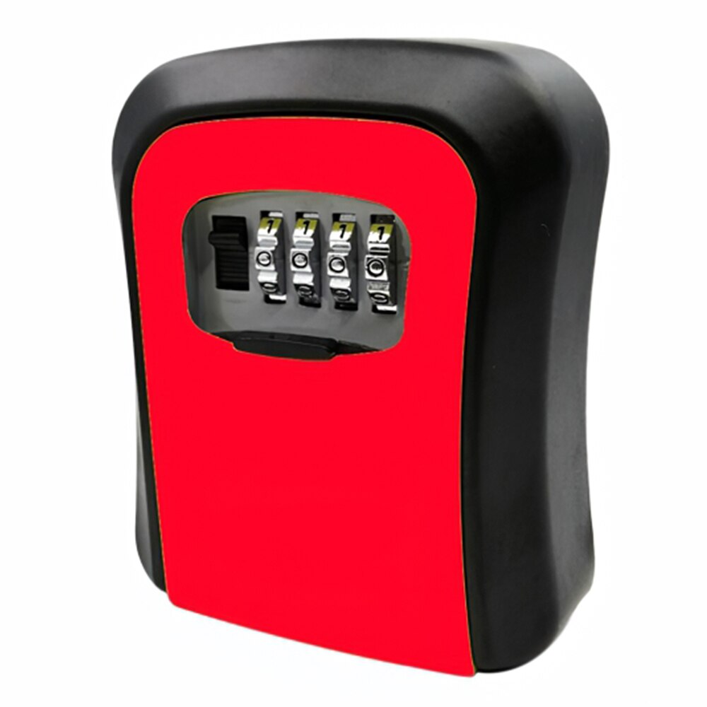 TRAVOR Wall Mounted Password Box Aluminum Alloy Key Code Lock Box Outdoor Weatherproof Combination Digit Keys Storage Lock Box: Red
