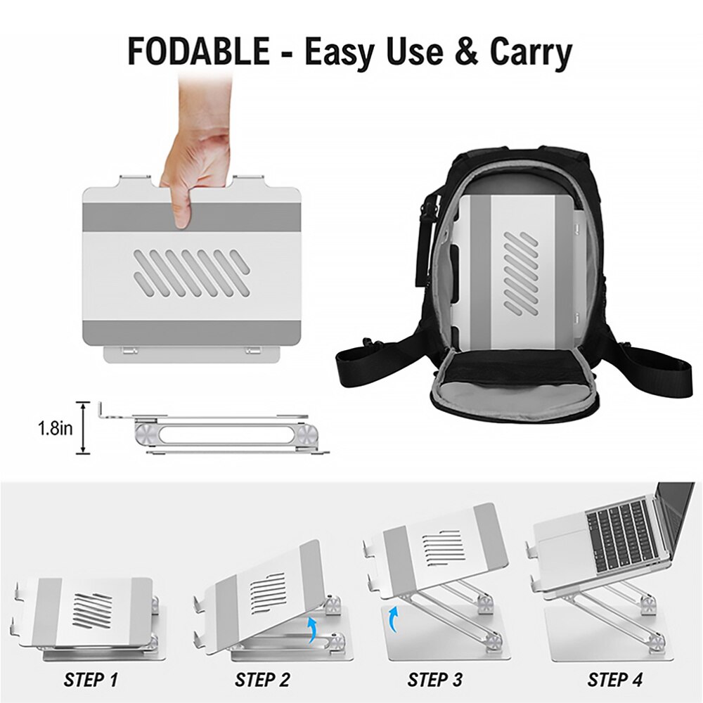 Soporte de aleación de aluminio para ordenador portátil, estante de soporte de refrigeración para portátil, grueso, antideslizante