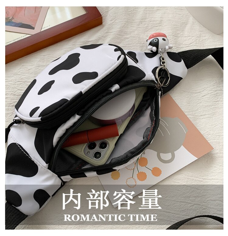 Piterek damski, modny nadruk zwierzęta saszetka biodrowa torba na klatkę piersiowa z regulowanym paskiem czarny biały 2021 w nowym stylu