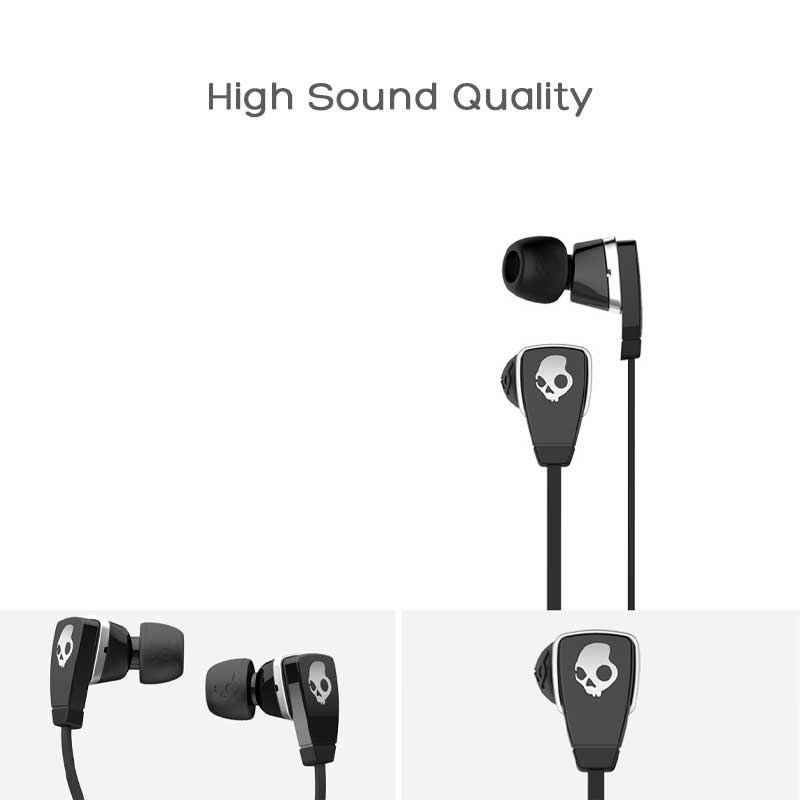 Original novo Skullcandy Merge fone de ouvido com fio de alta qualidade de som fone de ouvido intra-auricular com entrada de áudio de 3,5 mm, cor preta.