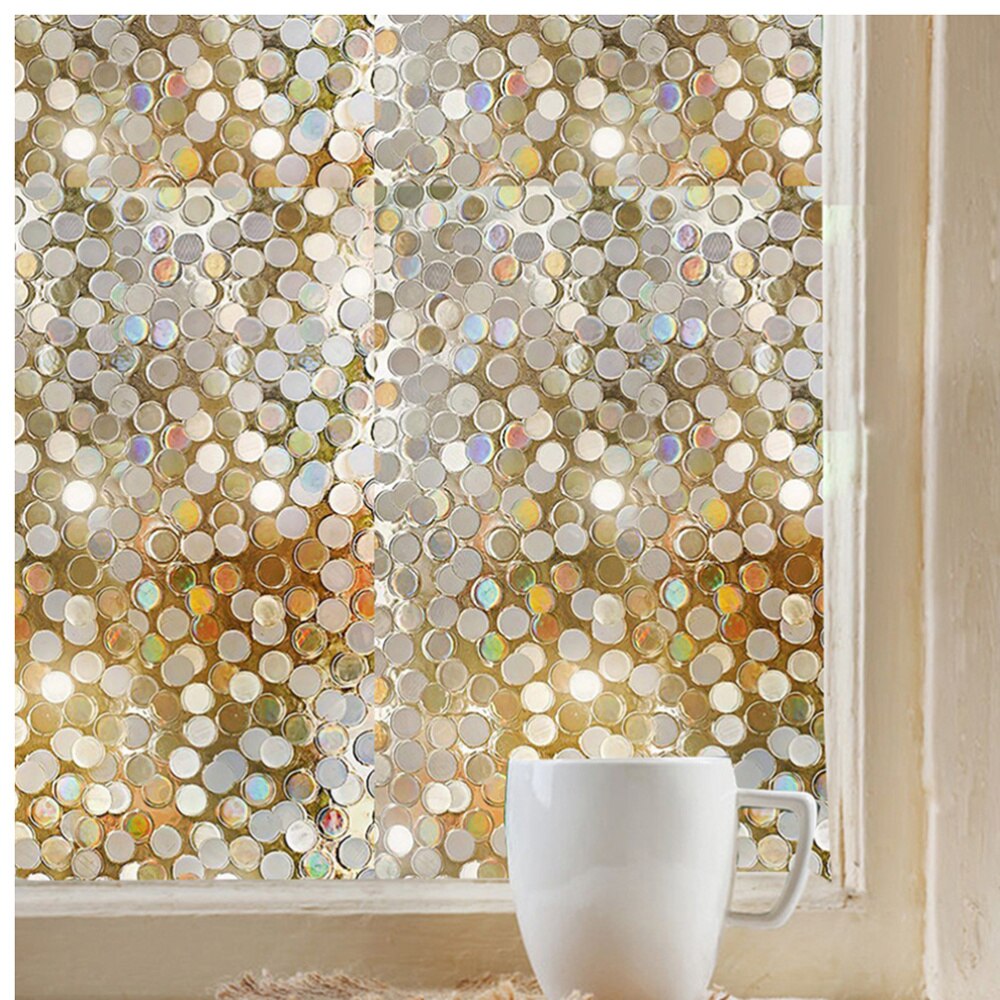 1pc Static 3D Window Film Dot Sequins Window Sticker for Home Dining Room Living Room