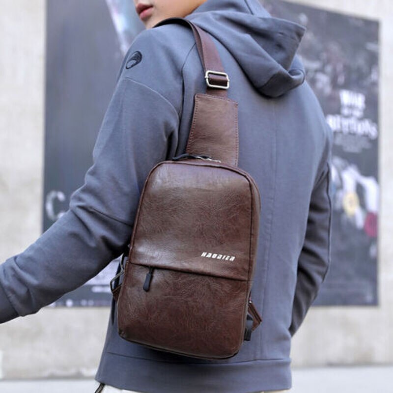 Sac à bandoulière pour hommes, nouvelle de , sac de poitrine Anti-vol chargeur USB, sac à épaule décontracté,