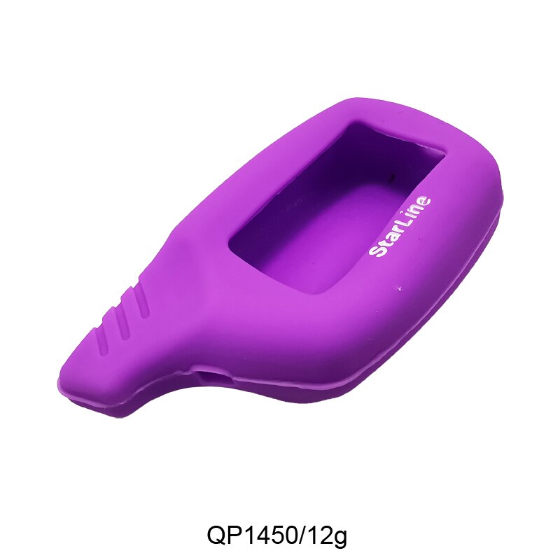 4 Pcs Russian Key Silicone B9 B6 LCD Body Cover Case 2 Way Car Alarm For Starline B9 B91 B6 B61 A91 A61 V7 Remote Key Chain: PURPLE