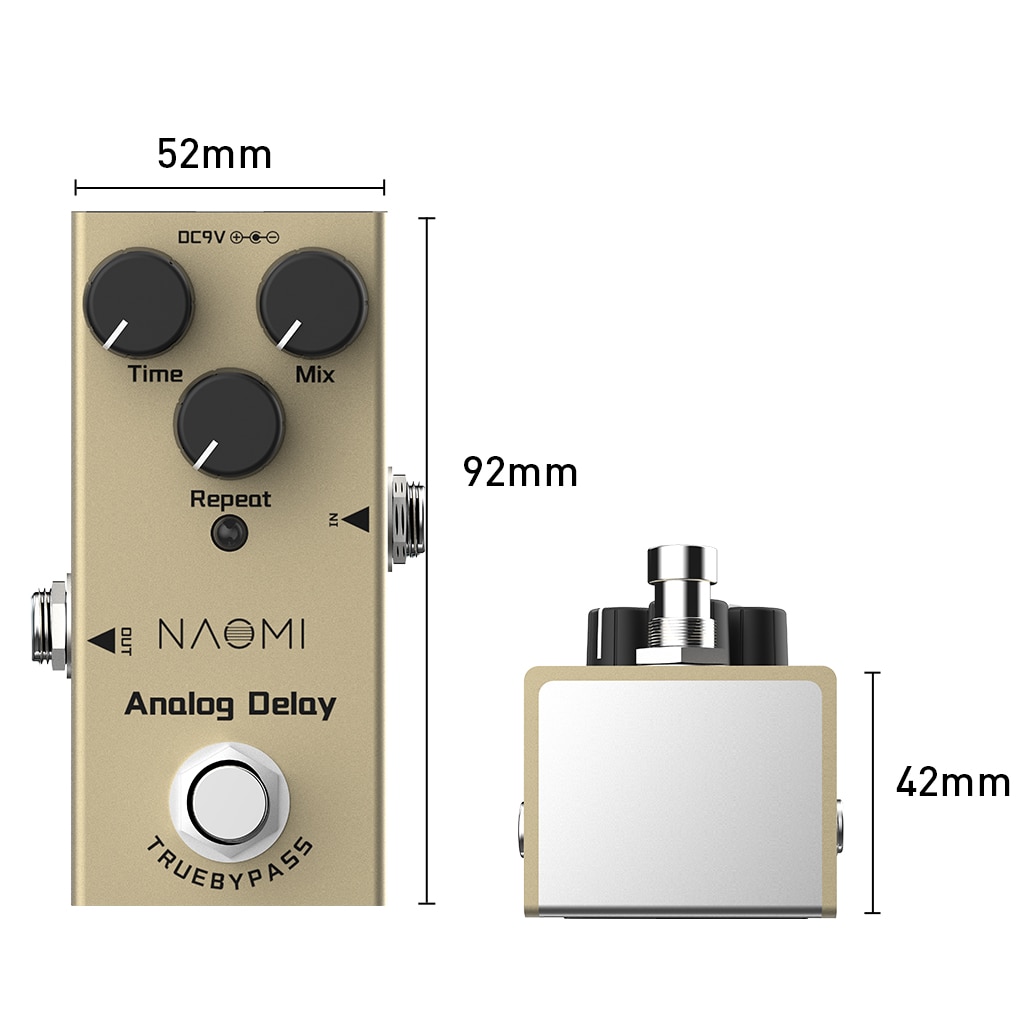 Naomi sähkökitara analoginen viive / miksaus / toiston nuppi efektipedaali  dc 9v true bypass mini single type