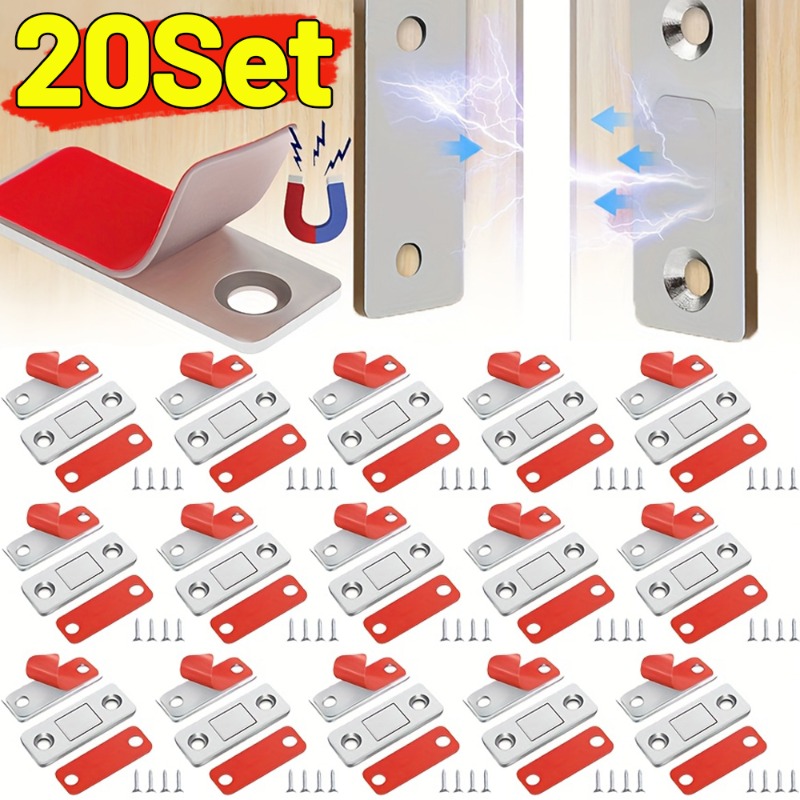 20/1Set Onzichtbare Magneten Kast Vangsten Sterke Magnetische Deurstopper Patch Lijm Meubels Lade Raam Deurdranger Klink