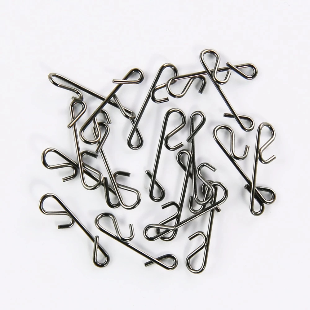 50pcs Fishing Line Wire Braid Knotless Connector Fishing Lure Hook Barrel Solid Ring Swivel Fly Carp Accessory Fish Tackle Tool