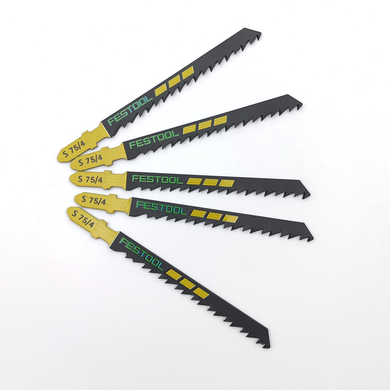 FESTOOL 204305 Hojas de sierra de calar S75/4 3 pulgadas 6 TPI Corte de limpieza rápida de vástago en T Hoja de sierra curvada de corte de madera dura de madera blanda