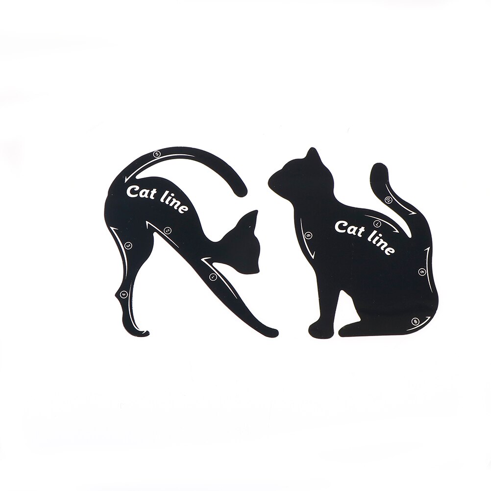 DIY 2 PCS/Set Women Cat Line Eyeliner Stencils Pro Eye Makeup Tool Eye Template Shaper Model Easy to make up