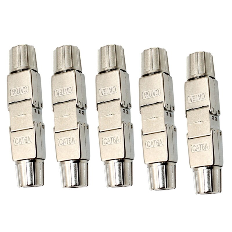 Cat6A Cable Extender Connector Adapter Connection Box RJ45 Lan Cable Extension Connector Fully Shielded Tool-Free: Default Title