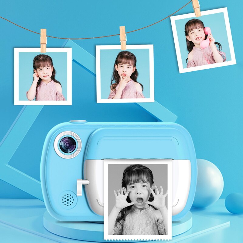 Kind Camera Met Print Foto Kids Instant Camera Voor Kinderen Digitale 1080P Video Kamara Speelgoed Voor Meisjes Jongens Verjaardag Cam
