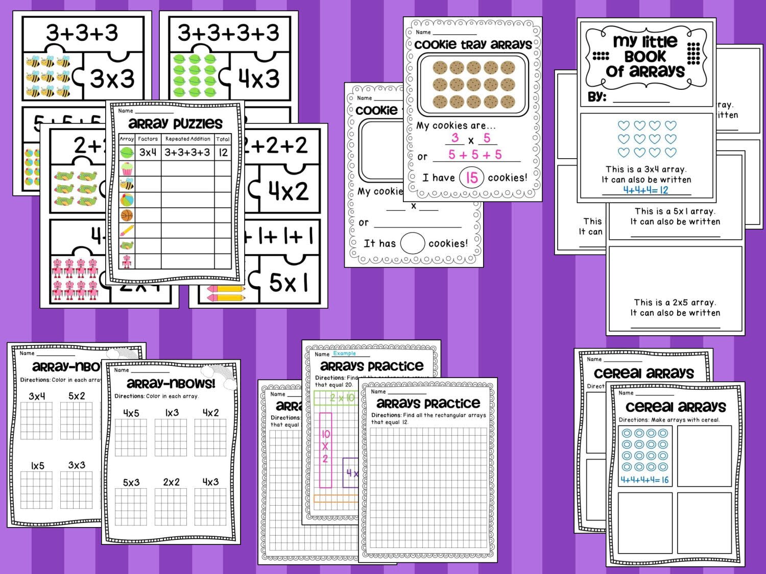 Arrays Arrays Arrays! Math, Basic Operations, Geometry Worksheets, Activities, Math Centers FDF File