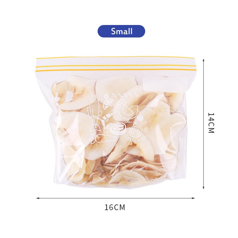 Food Grade PE Food Storage Containers Clear Leakproof Containers Reusable Stand Up Pouch Zip Shut Bag Food Sealed Bag15/25/30 PC: small 30pcs