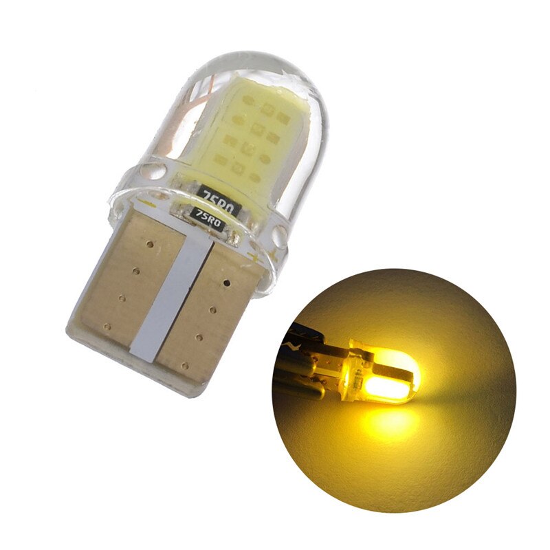 Auto Zubehör Innen Silikon Kristall T10 Kolben LED Breite Lampe W5W 168 194 Auto Seite Keil Lesen Lampe Lizenz Platte licht: Gelb