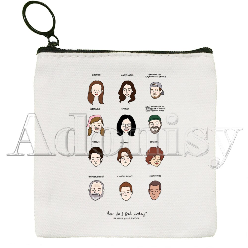 Gilmore Mädchen Koreanischen Stil Cartoon Gedruckt Leinwand Tasche Leinwand Einfache und Modische Lagerung Tasche: N