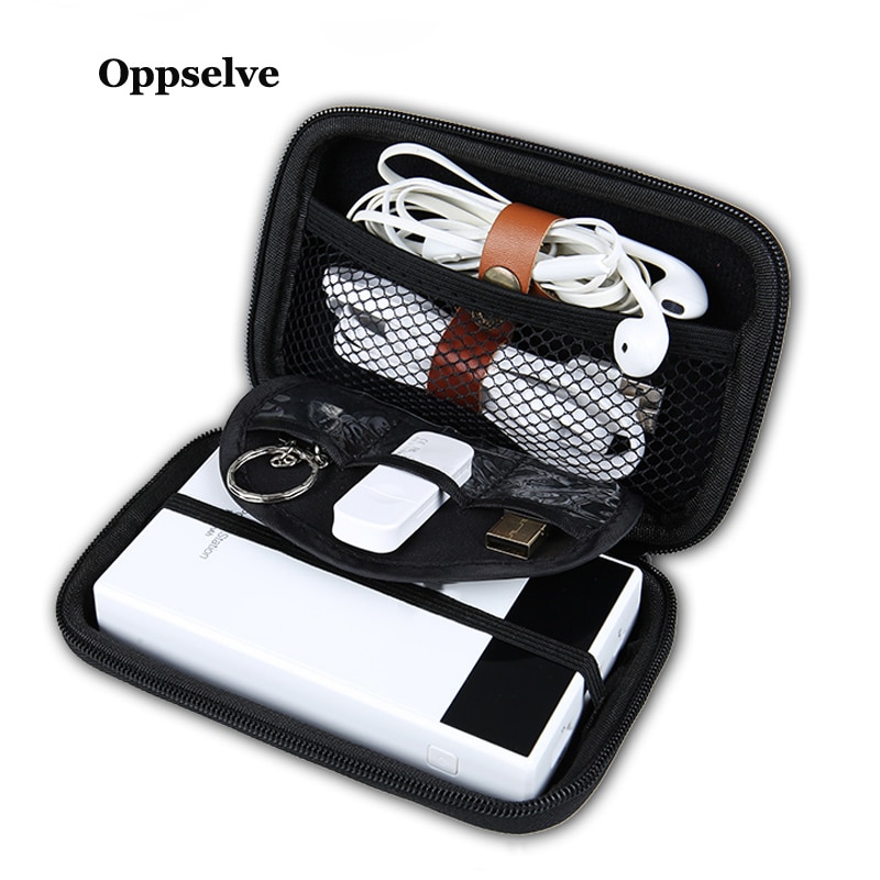 Oppselve Externe Lagerung Schwerer fallen HDD SSD Tasche Für Festplatte Energie Bank USB Kabel Ladegerät Airpod Kopfhörer Kopfhörer fallen schwarz