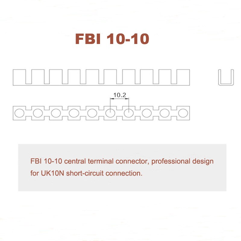 2Pcs FBI10-10 Central Short Circuit Connection Strip Din Rail Screw Terminal Block Wire Cable Connector UK10N Morsettiera Parts
