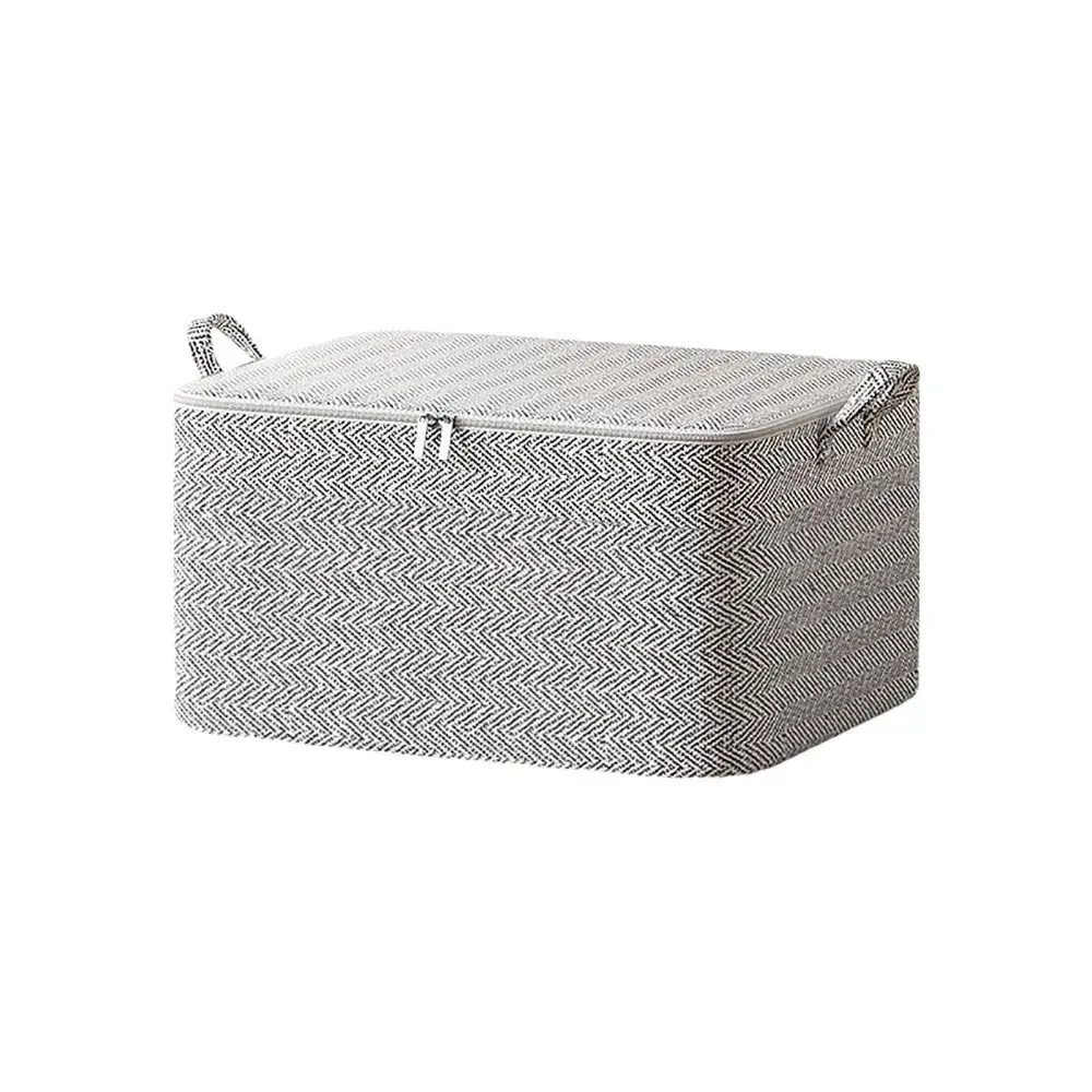 Non-woven Quilt Storage Bag with Lids Zipper Foldable Clothes Quilt Bins Container Large Capacity Dust-proof Bag Organize: black
