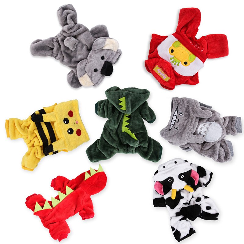 Vinter kæledyr hund fleece jumpsuit tøj varm hvalp kat lyserød pyjamas overall til chihuahua bamse lille stor hund kat ropa perros