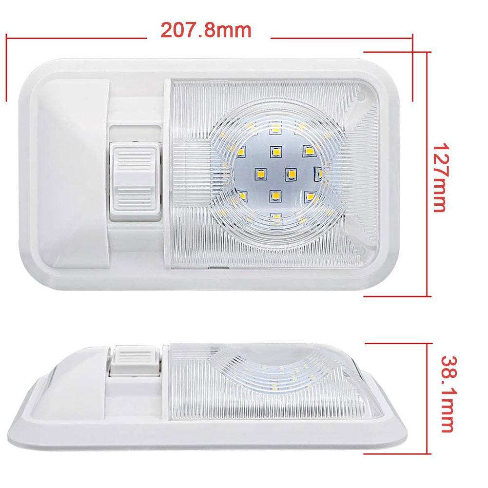 Plafonnier LED intérieur de voiture, 12V, 4500K, éclairage d&#39;intérieur, lampe de lecture, pour camping-Car, camping-Car, caravane, Marine, Double dôme