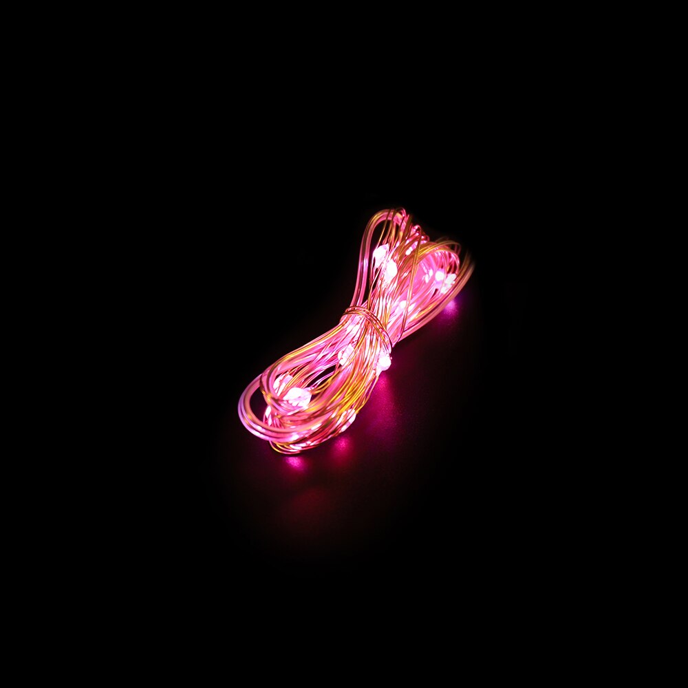 Lámpara de luz LED de noche con USB, luz pequeña de colores para manualidades, artesanía de resina epoxi de cristal, accesorios de adornos, 1/2 metros: 2Meter Pink