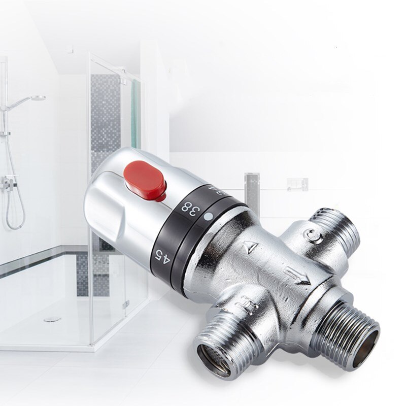 DN15 Brass Thermostatic Mixing Valve Constant Water Temperature Shower Faucet Valve Bathroom Kitchen Tap Valve Accessories