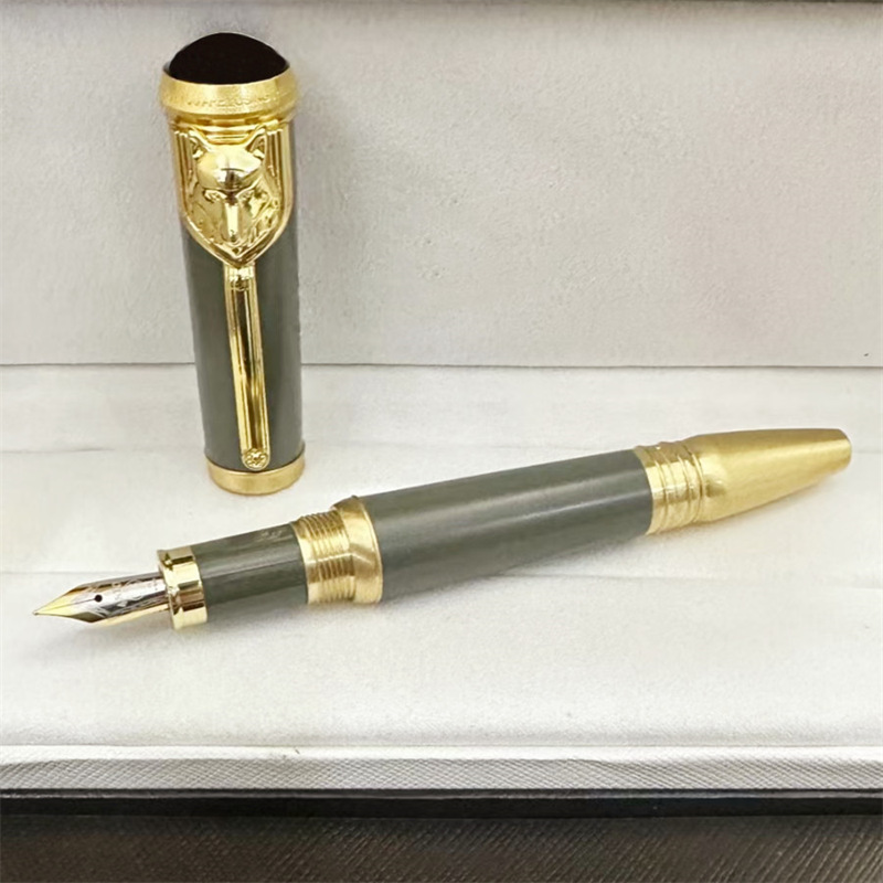 M grand écrivain Rudyard Kipling stylos à bille roulante fontaine encre luxe écriture papeterie avec tête de loup