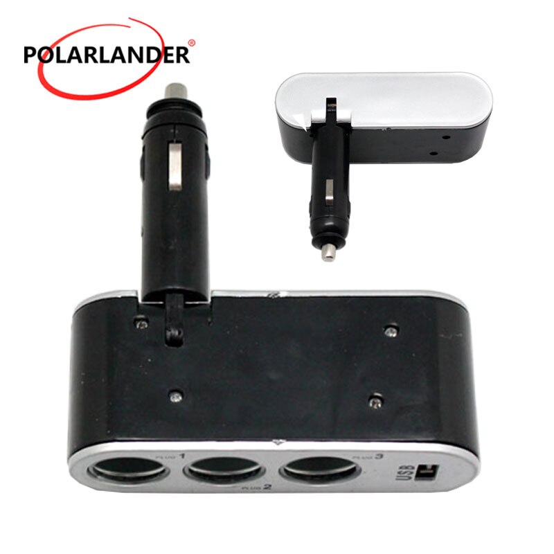 3 -poorts manier 12v voor universele usb-autolader met stroomindicator, stekker, splitter, oplader, auto-stopcontactadapter