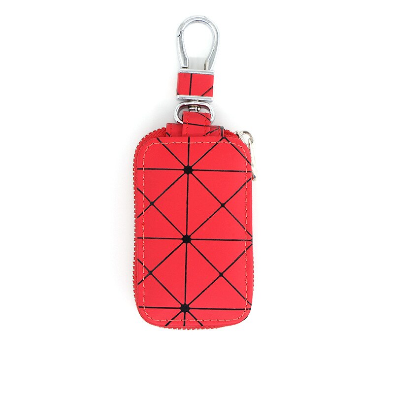 LLavero de cuero para hombre y mujer, funda organizadora de llaves de coche, cartera, bolsa, precio al por mayor: Rojo