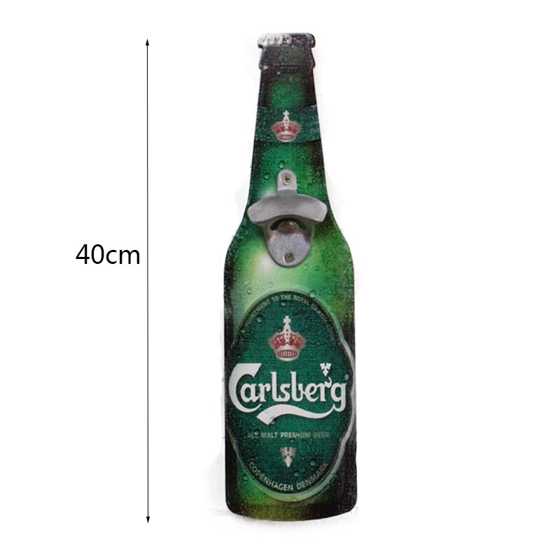 20/40cm Wooden Opener Wall Mounted Bottle Opener Beer Shape Wall Hanging Beer Opener Candy Bar Kitchen Tool