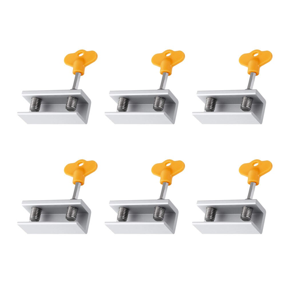 6 Pcs/4 Pcs Aluminium Raam Lock Gesp Deurslot Bescherming Schuifdeur Beveiliging Schuifdeur Scherm Limiter Beveiliging klink: Zilver
