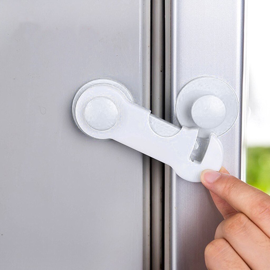 Kabinetlåse børnesikkerhed, klæbende babysikringslåse multifunktionel 1pc sikkerhed skuffe dørkabinet låseværktøj  #40: Hvid