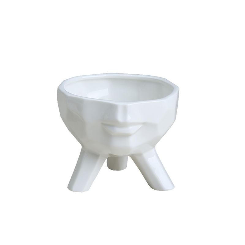 Maceta creativa simulada de medio rostro lavabo de cerámica suculentas plantas en macetas accesorios para el hogar ornamento paisaje suministros: 10.2X10.2X8.5cm