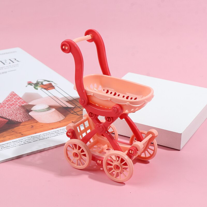 Il bambino finge il giocattolo supermercato carrello a mano mini carrello della spesa decorazione del desktop deposito giocattolo regalo accessori per mobili per Astuccio delle bambole: rosso