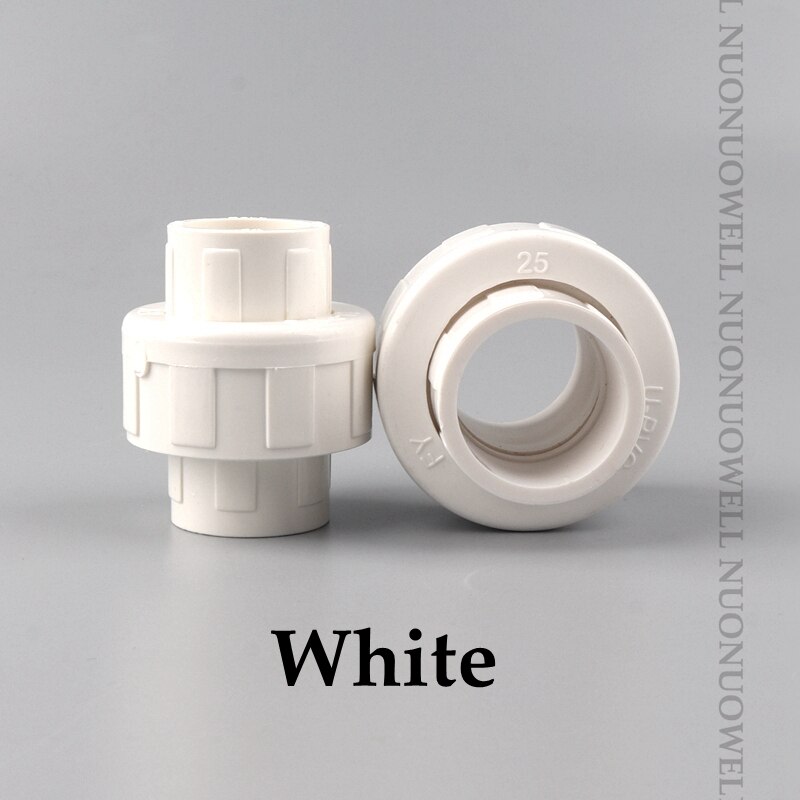 2Pcs PVC Rohr Stecker 20 25 32 40mm Union Anschlüsse Aquarium Tank Wasser Rohr Gleich Armaturen Bewässerung Garten wasser Anschluss: 20mm / White