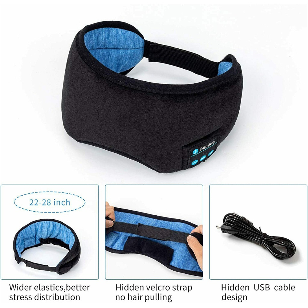 3D Draadloze Slapen Koptelefoon Sleep Oortelefoon Met Microfoon Slaap Hoofdtelefoon Bluetooth Koptelefoon Draadloze Hoofdband Oogmasker Voor Telefoon