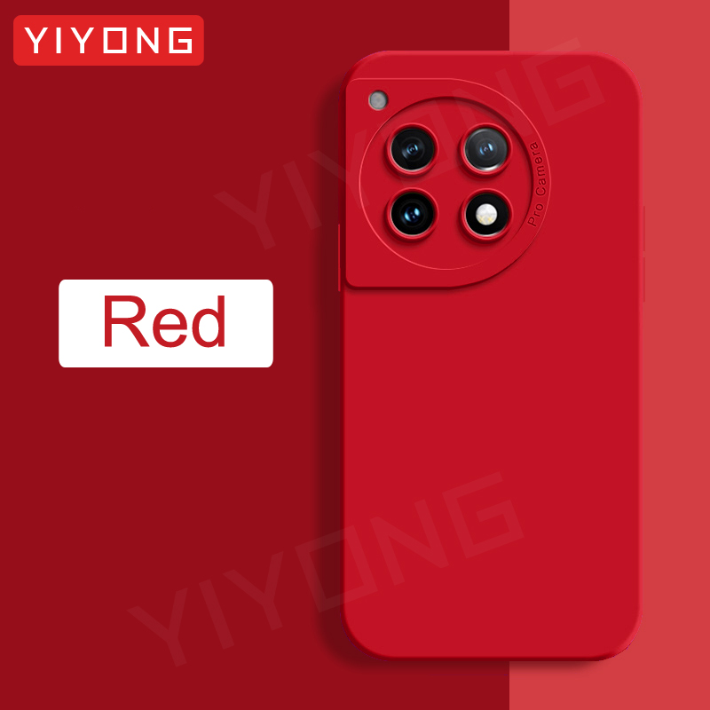 For OnePlus12 Case YIYONG Square Liquid Silicone Soft Cover For OnePlus 12 13 12R 13R One Plus 11 11R OnePlus12R OnePlus13 Cases