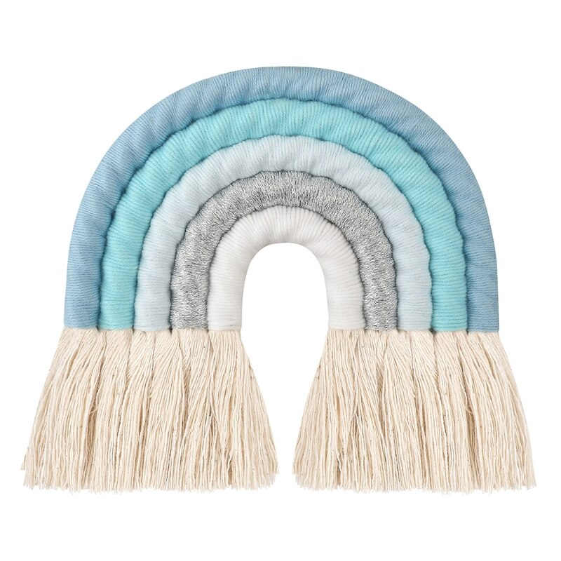 Nodic Stijl 8 Lijnen Hand Geweven Rainbow Macrame Wandtapijt Baby Jongens Baby Meisjes Kids Room Decor Muur Opknoping Decor speelgoed Home Decor: 5 layers-20x20cm