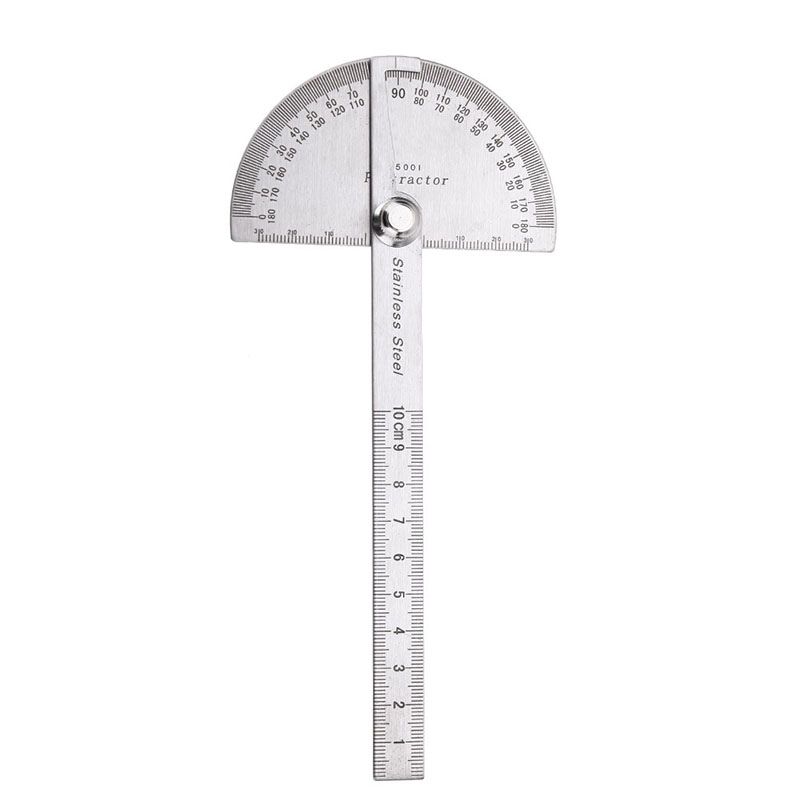 Stainless Steel Round Head 180 degree Protractor Angle Finder Rotary Measuring Ruler Machinist Tool Craftsman Digital Ruler