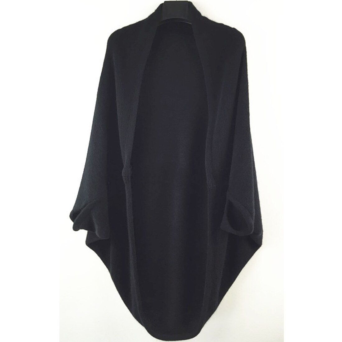Winter Women Sweater Bat Sleeve Loose Knitted Sweaters Ladies Poncho Women Knitting Cardigan Coat Female Casual sweaters: Black
