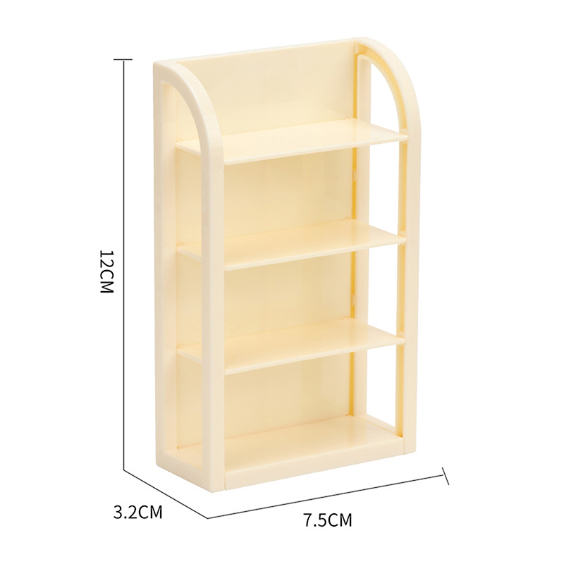 Estante de almacenamiento en miniatura para casa de muñecas 1:12, estante para cena de pan, estante vacío, muebles, modelo de decoración para el hogar, accesorios para casa de muñecas de juguete: Amarillo claro