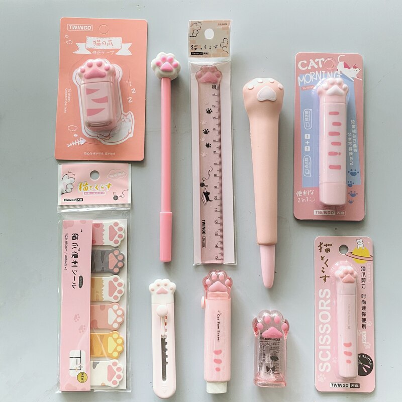 4X Nette Kawaii Schwarz Katze Gel Stift Schreiben Schreibwaren Schule Bürobedarf 0,5mm