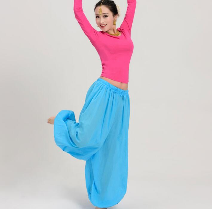 Pantalon traditionnel indien en coton pour femme, vêtement ample de danse, Style ethnique