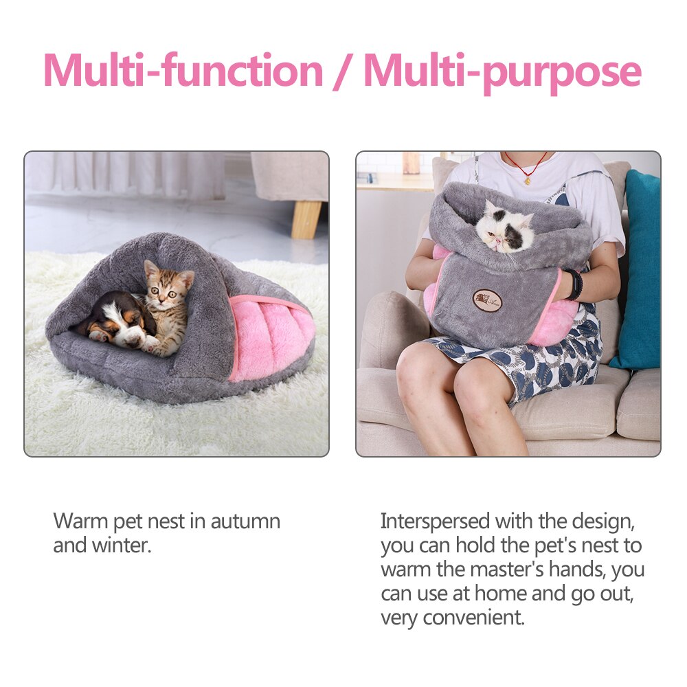 Lit pour animaux domestiques, niche d&#39;hiver pour chiens et chats, tapis de coussin, panier d&#39;intérieur, niche, produits pour chats