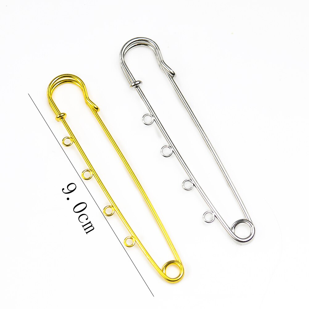5 uds alfileres de seguridad broche grande 4 broches de agujeros hebilla conclusiones los conectores para fabricación de joyería DIY accesorios bolsa de ropa Pin de sombrero