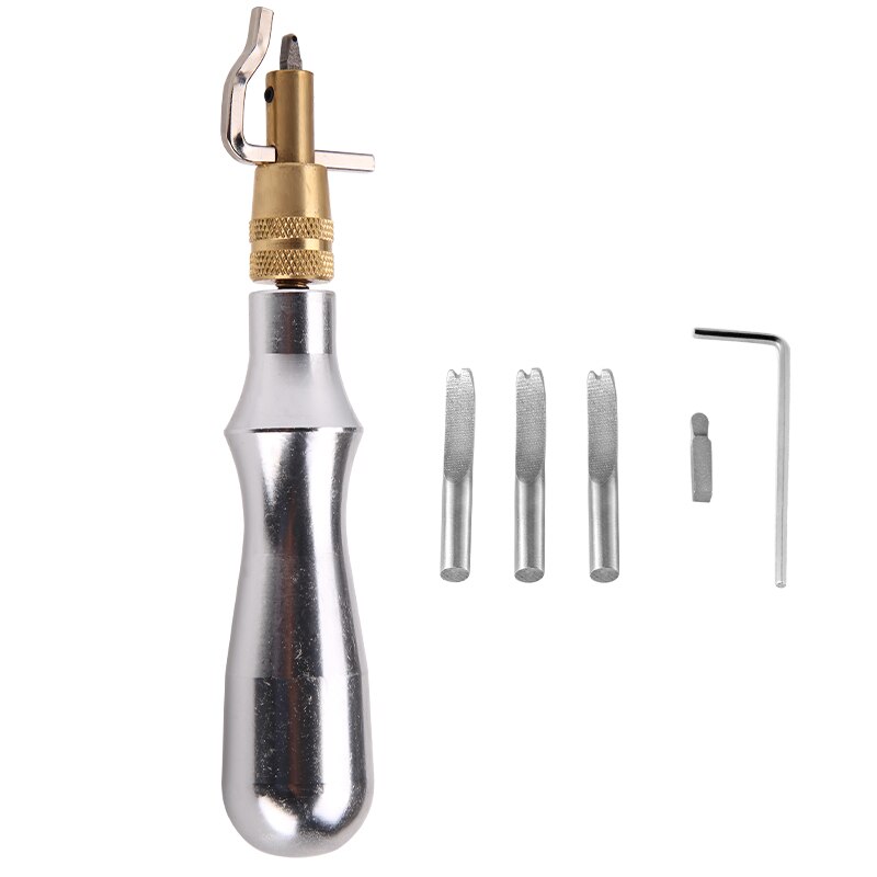 KAOBUY Multicolor Adjustable Leather Edge Stitching Groover Leather Stitching Tool And Edge Press Kit Adjustable Stitching: sliver