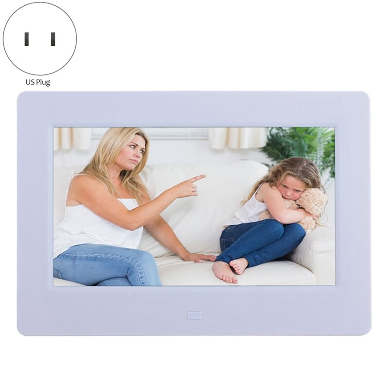 Cadre photo numérique 7 pouces 16:9, lecteur vidéo électronique avec télécommande pour la maison
