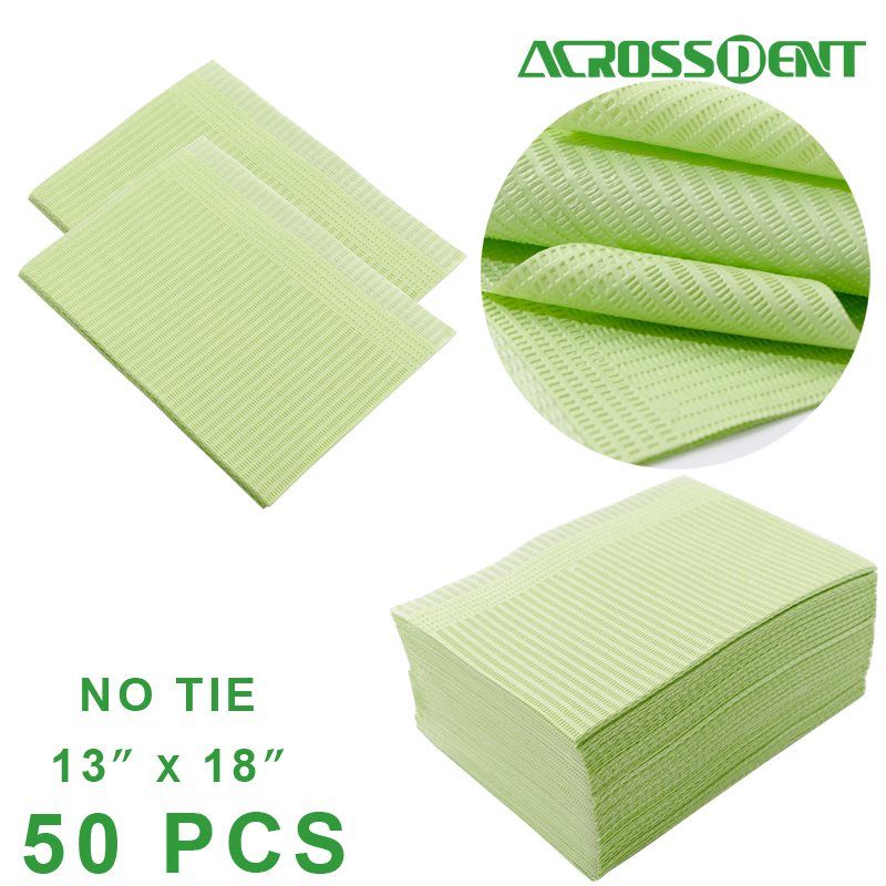 Babero Dental, servilleta de dentista, delantal impermeable desechable, almohadillas limpias para tatuajes de belleza, hojas de odontología, cubierta protectora, 50 unidades
