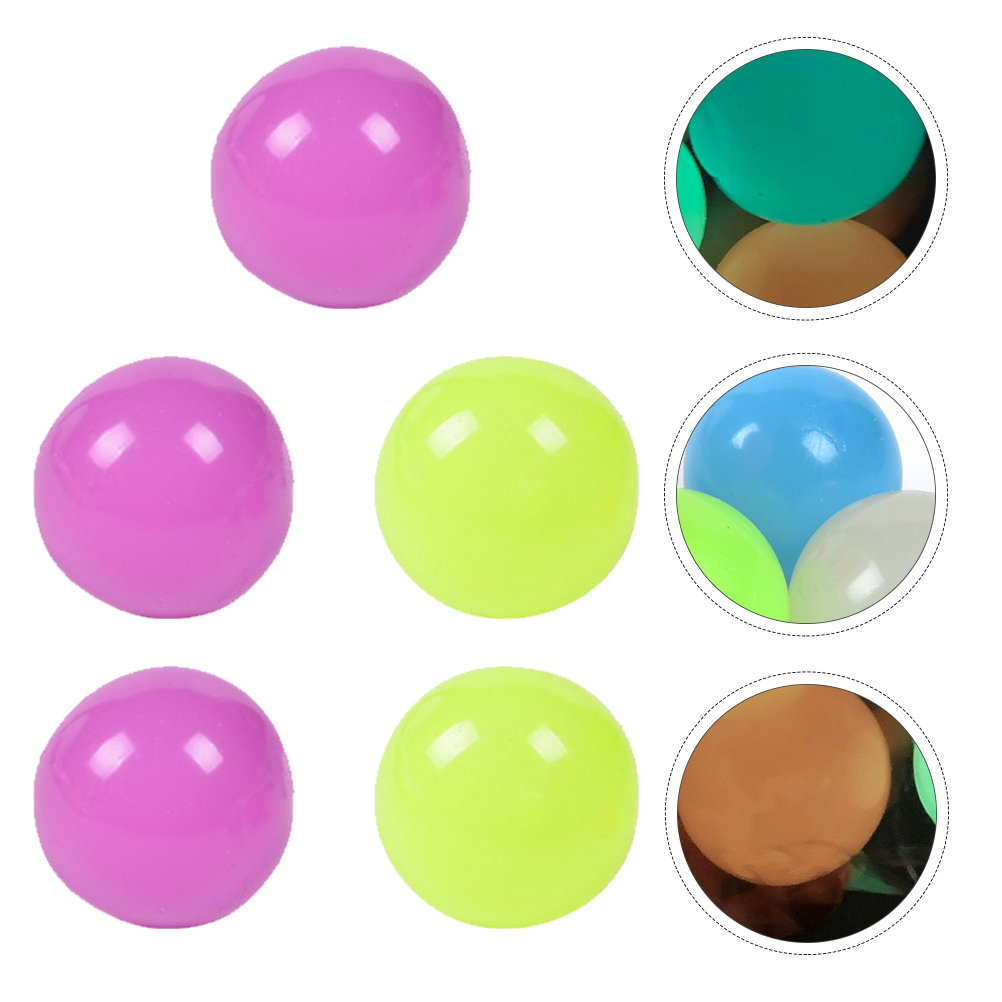 5Pcs Glow Balls Wall Sticky Stress Relief Toys (Random Color): Default Title